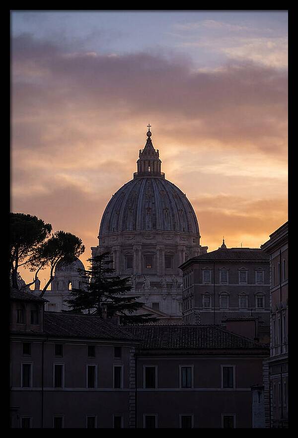 Vatican Dome At Sunset
