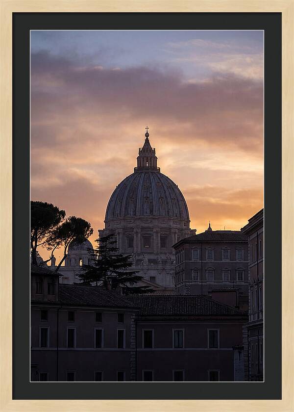 Vatican Dome At Sunset