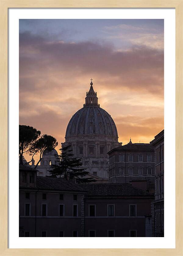 Vatican Dome At Sunset