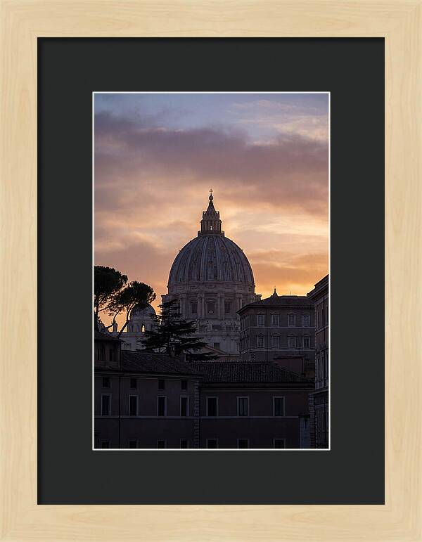 Vatican Dome At Sunset