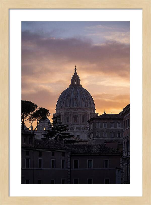 Vatican Dome At Sunset