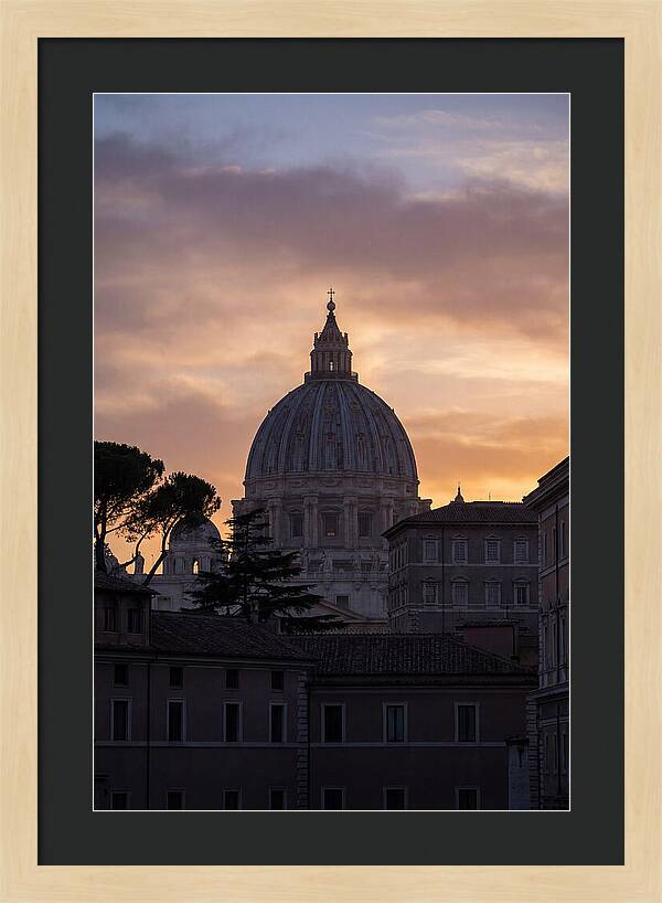 Vatican Dome At Sunset