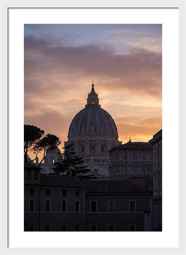 Vatican Dome At Sunset