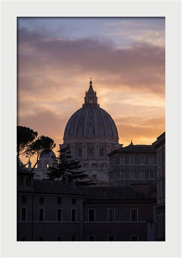 Vatican Dome At Sunset