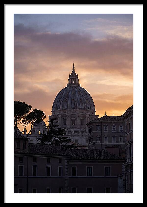 Vatican Dome At Sunset