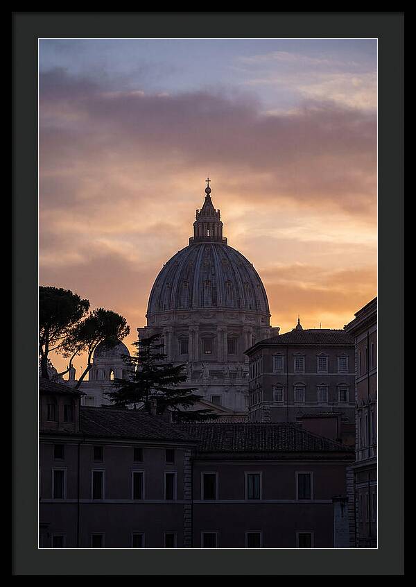 Vatican Dome At Sunset