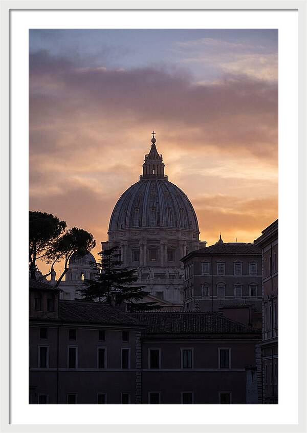 Vatican Dome At Sunset