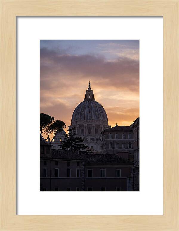 Vatican Dome At Sunset
