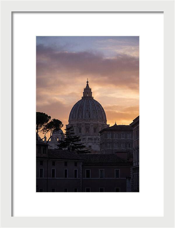 Vatican Dome At Sunset