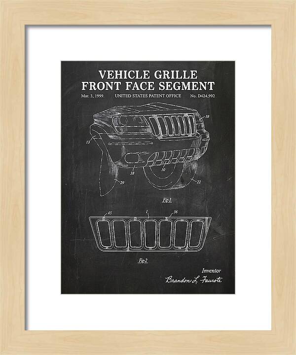 Vehicle Grille Front Face Segment Jeep Grand Cherokee Chalkboard Patent Usd424992s