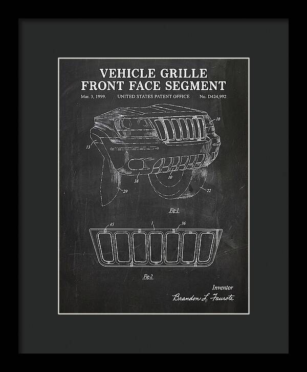 Vehicle Grille Front Face Segment Jeep Grand Cherokee Chalkboard Patent Usd424992s