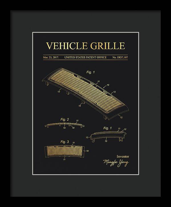 Vehicle Grille Gold Patent Usd837107s1