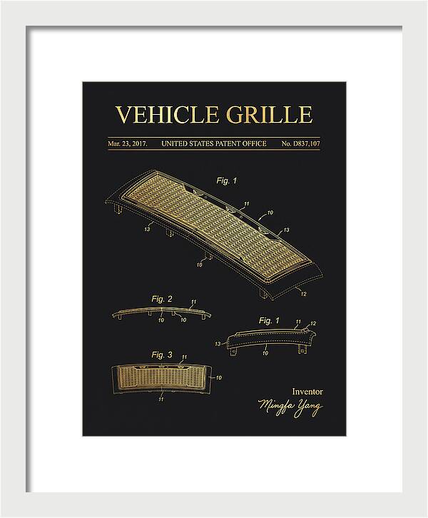 Vehicle Grille Gold Patent Usd837107s1