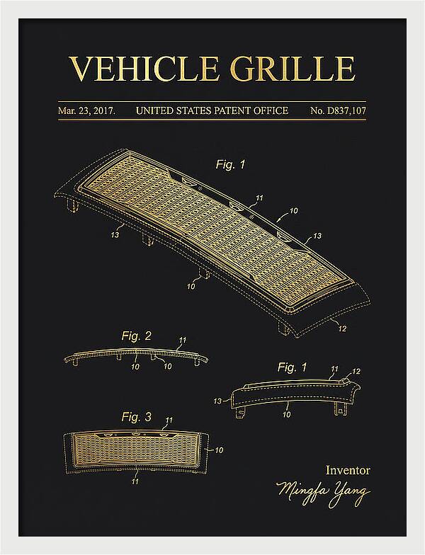 Vehicle Grille Gold Patent Usd837107s1