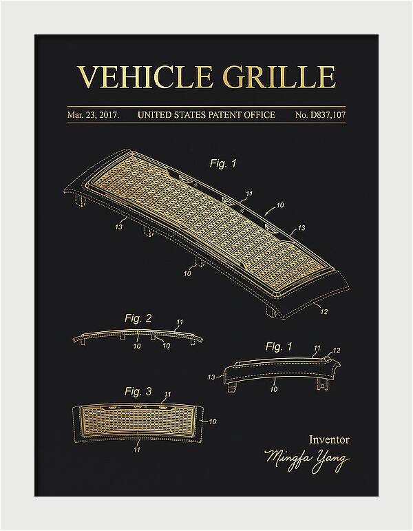 Vehicle Grille Gold Patent Usd837107s1
