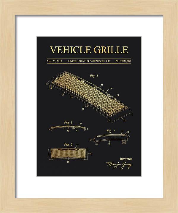 Vehicle Grille Gold Patent Usd837107s1