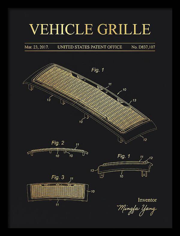 Vehicle Grille Gold Patent Usd837107s1