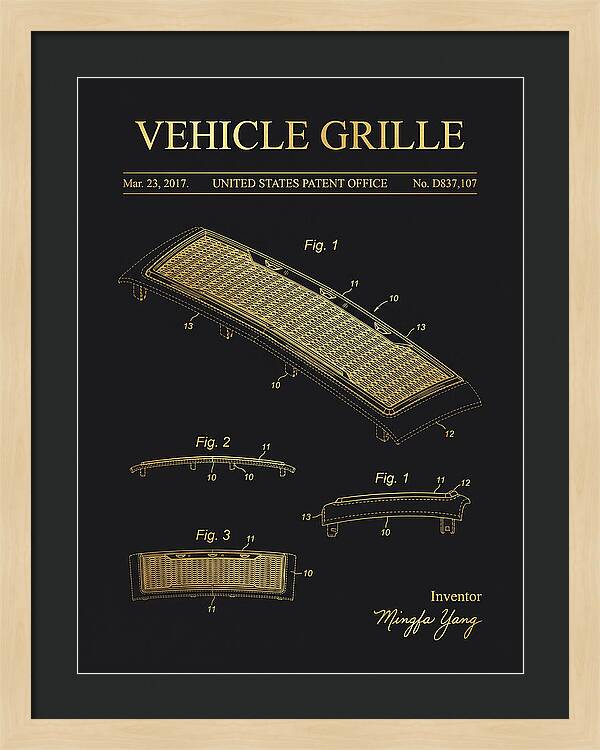 Vehicle Grille Gold Patent Usd837107s1