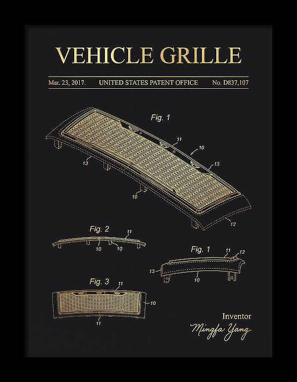 Vehicle Grille Gold Patent Usd837107s1