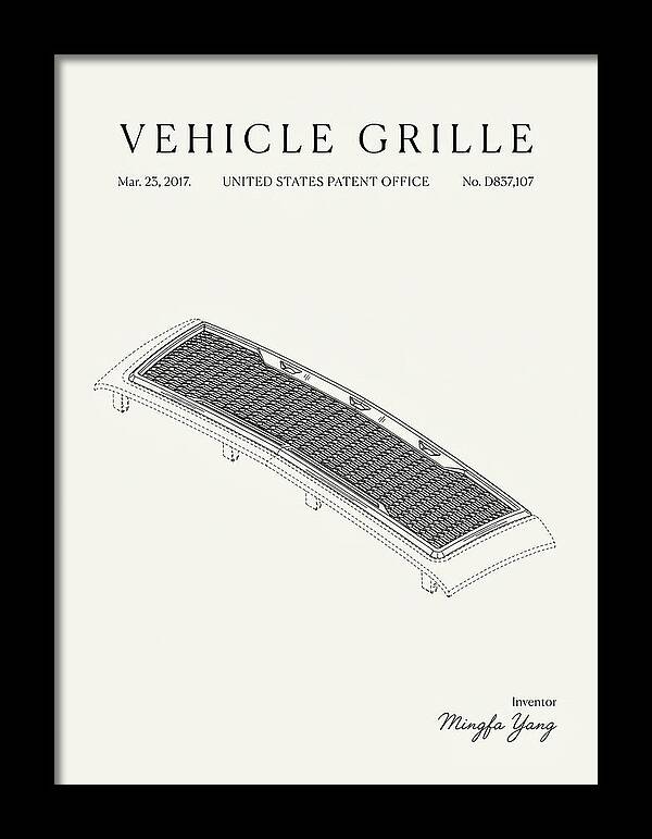 Vehicle Grille Minimalist Patent Usd837107s1