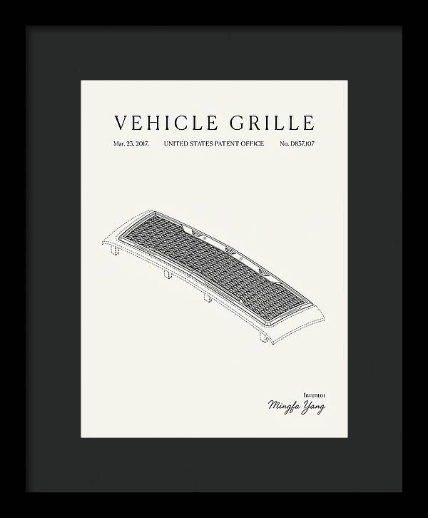 Vehicle Grille Minimalist Patent Usd837107s1