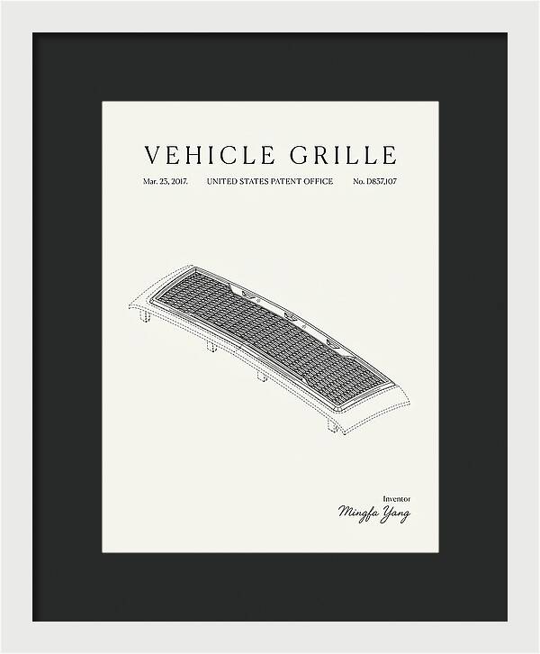 Vehicle Grille Minimalist Patent Usd837107s1