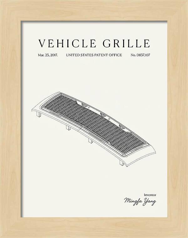 Vehicle Grille Minimalist Patent Usd837107s1
