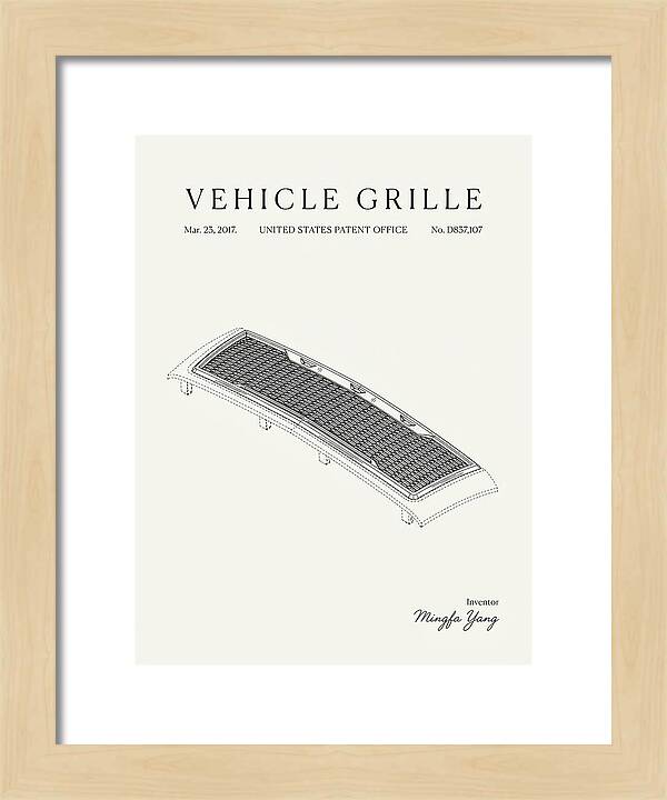 Vehicle Grille Minimalist Patent Usd837107s1