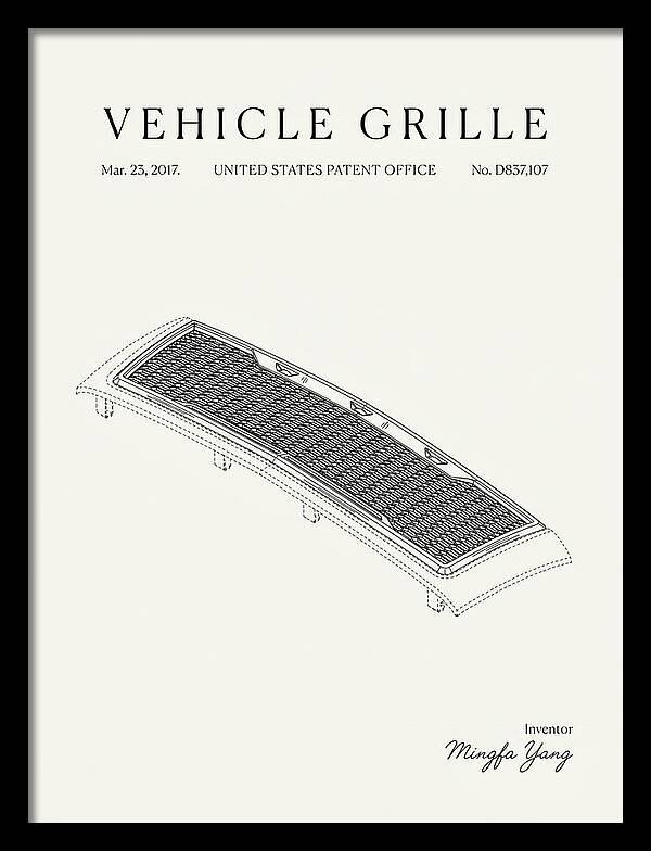 Vehicle Grille Minimalist Patent Usd837107s1