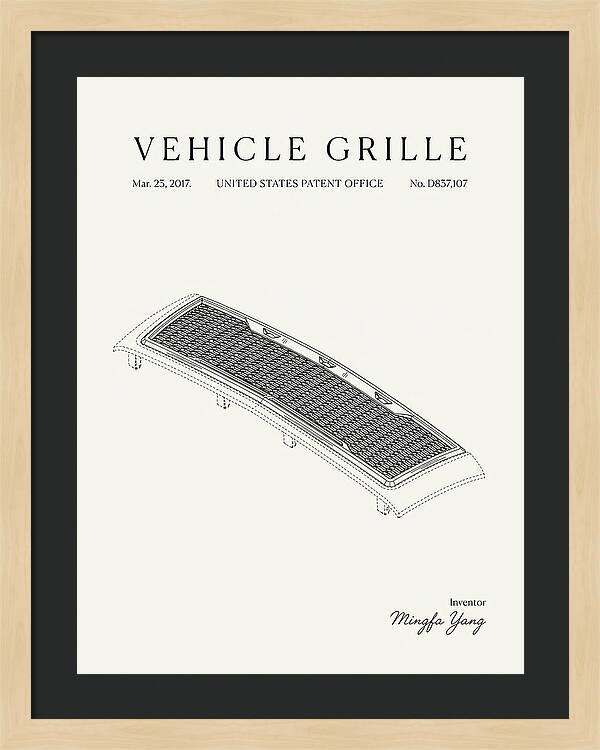 Vehicle Grille Minimalist Patent Usd837107s1