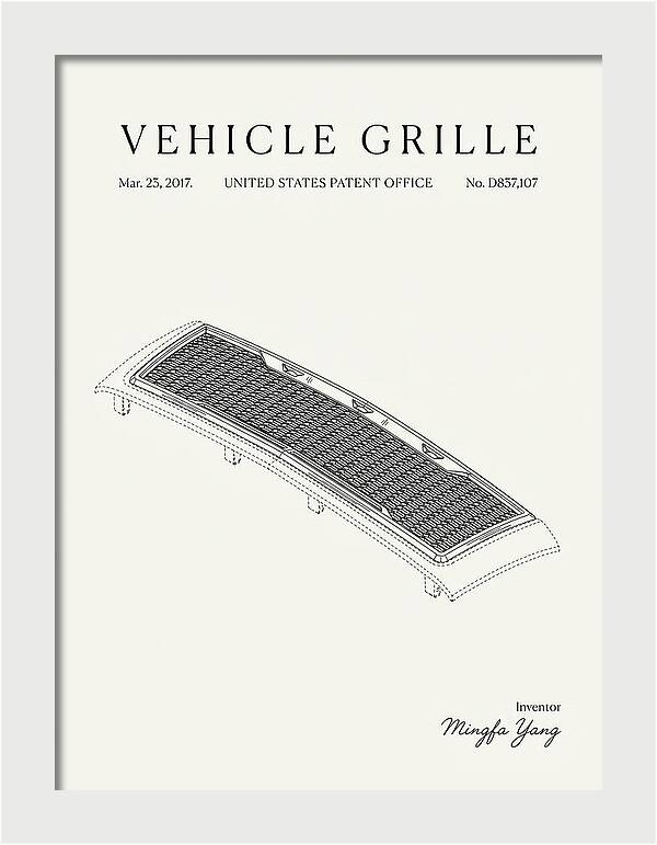 Vehicle Grille Minimalist Patent Usd837107s1