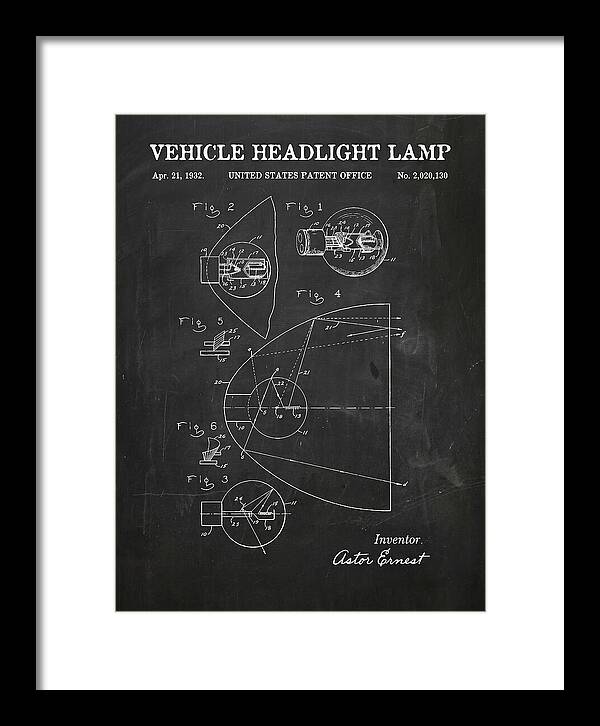 Vehicle Headlight Lamp Chalkboard Patent Us2020130a