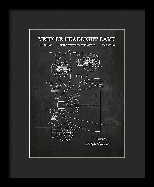 Vehicle Headlight Lamp Chalkboard Patent Us2020130a
