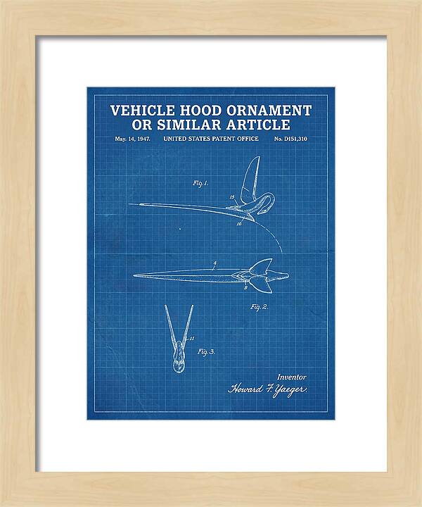 Vehicle Hood Ornament Blueprint Patent Usd151310s