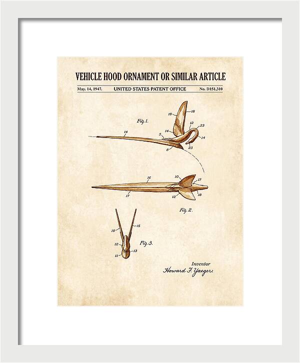 Vehicle Hood Ornament Watercolor Patent Usd151310s