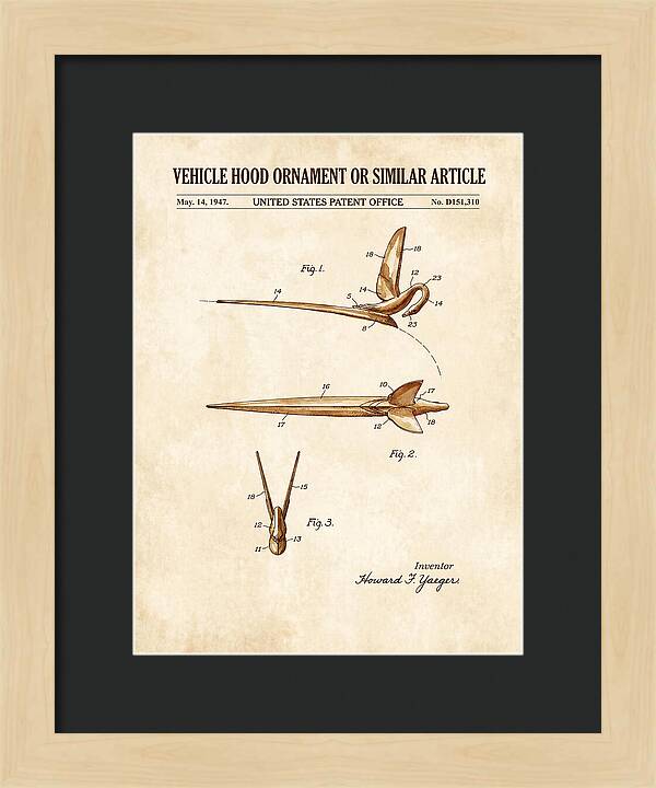 Vehicle Hood Ornament Watercolor Patent Usd151310s