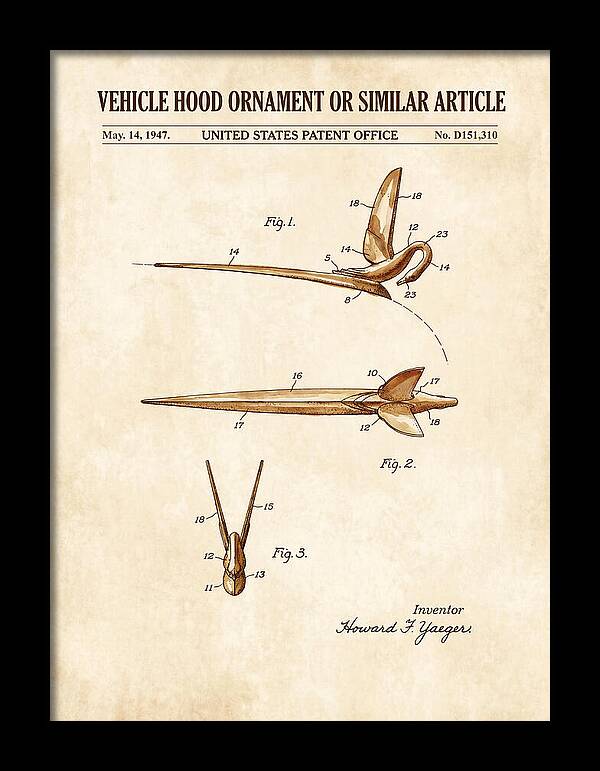 Vehicle Hood Ornament Watercolor Patent Usd151310s