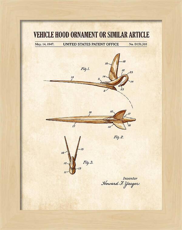 Vehicle Hood Ornament Watercolor Patent Usd151310s