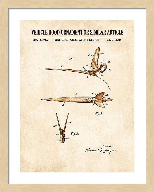 Vehicle Hood Ornament Watercolor Patent Usd151310s