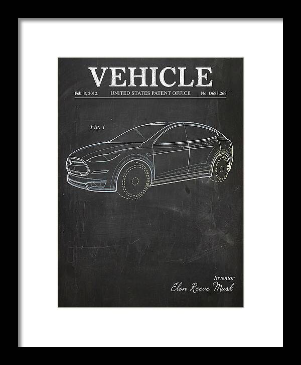 Vehicle Tesla Model X Chalkboard Patent Usd683268s1
