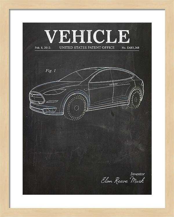 Vehicle Tesla Model X Chalkboard Patent Usd683268s1