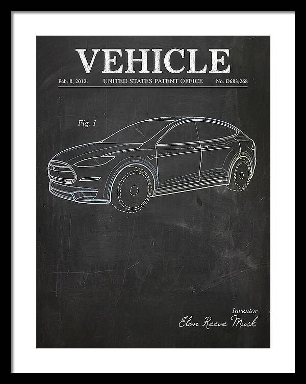 Vehicle Tesla Model X Chalkboard Patent Usd683268s1