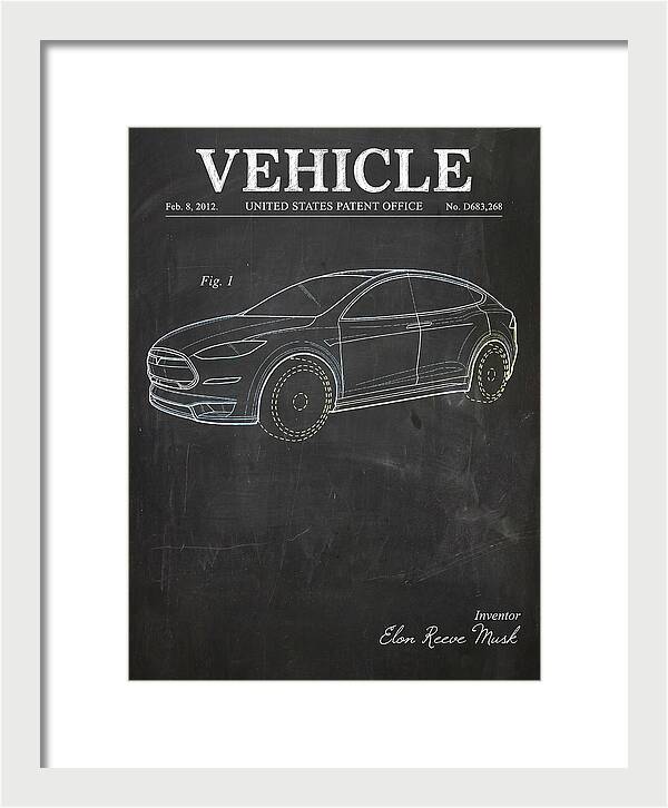 Vehicle Tesla Model X Chalkboard Patent Usd683268s1
