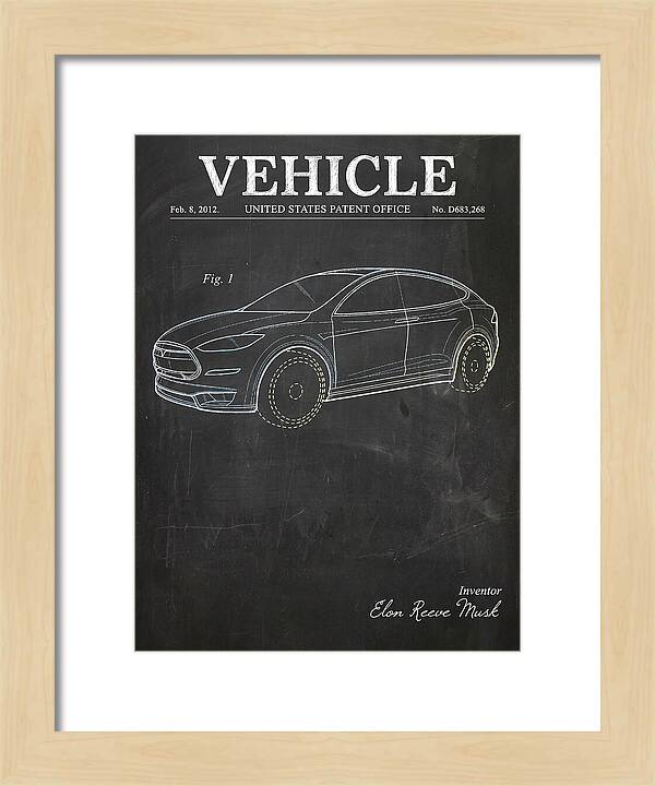 Vehicle Tesla Model X Chalkboard Patent Usd683268s1