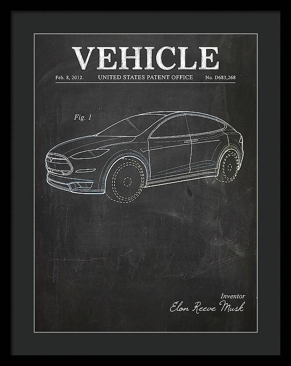 Vehicle Tesla Model X Chalkboard Patent Usd683268s1