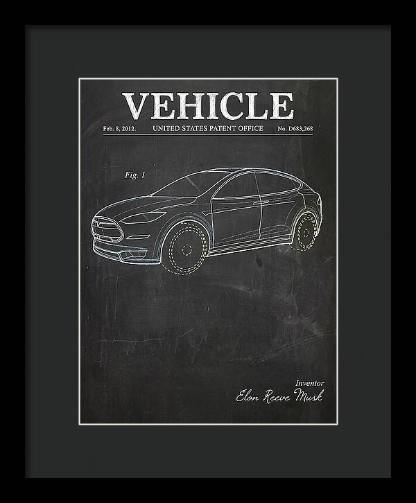 Vehicle Tesla Model X Chalkboard Patent Usd683268s1