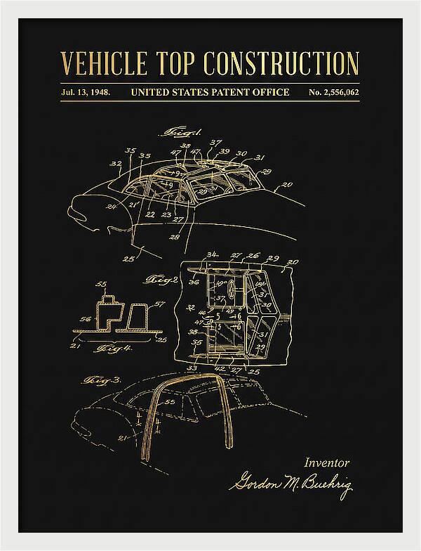 Vehicle Top Construction Gold Patent Us2556062a