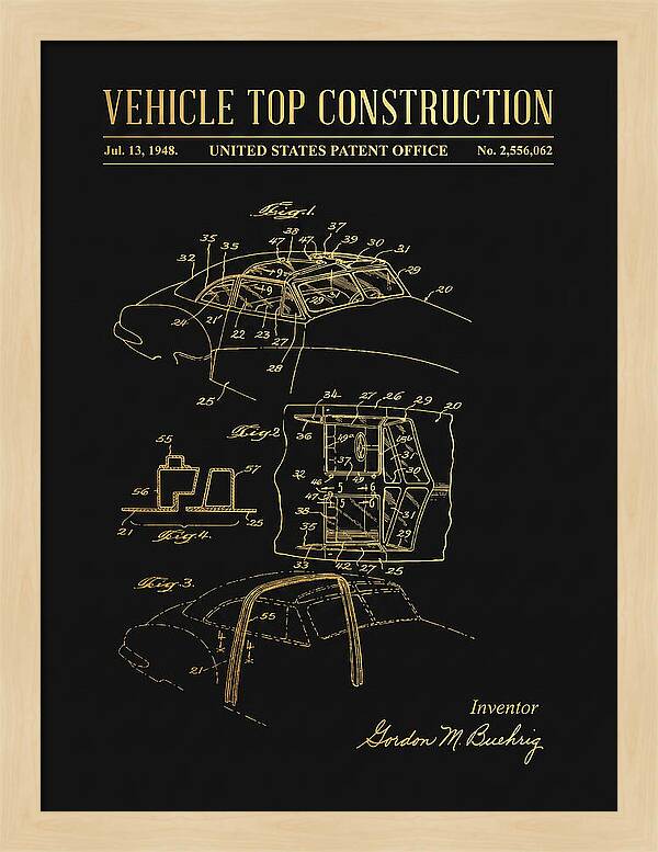 Vehicle Top Construction Gold Patent Us2556062a