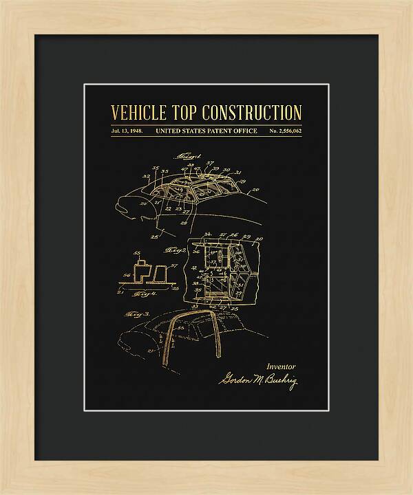 Vehicle Top Construction Gold Patent Us2556062a