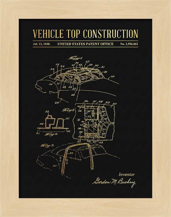 Vehicle Top Construction Gold Patent Us2556062a